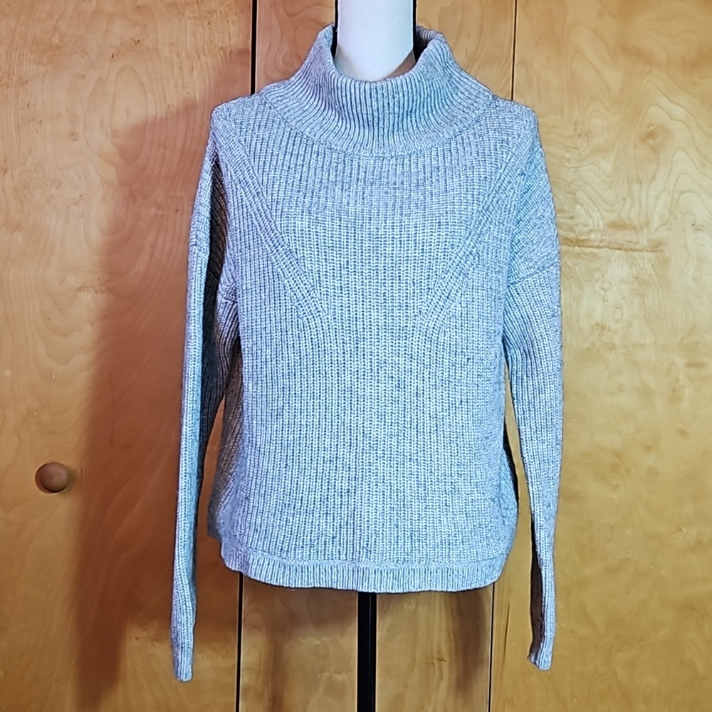 French Connection Sweater Cowl Neck Cozy Gray Medium